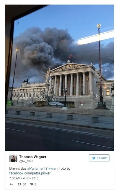 Избухна пожар в австрийския парламент  