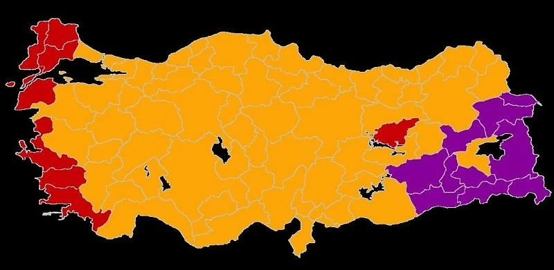 Тази карта казва всичко за турските избори