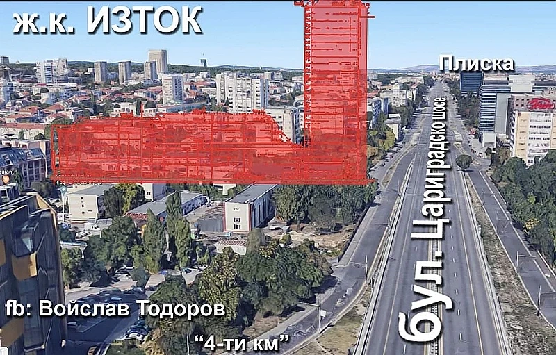 Протестър скочи за строителството на нови сгради в ж.к. Изток