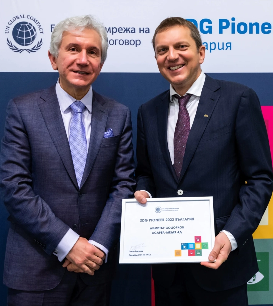 Димитър Цоцорков е първият носител на отличието SDG Пионерите за България