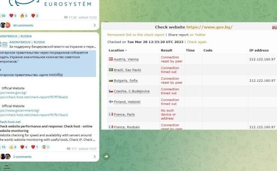 Anonimous Russia атакуват сайтовете на президента и правителството на България