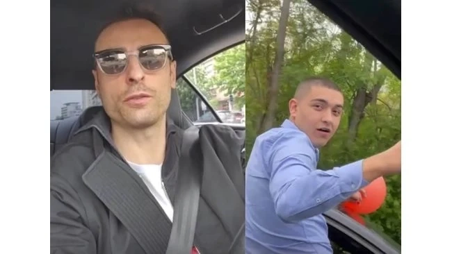 Бербатов направи забележка на абитуриент, излизащ от прозорец на кола и дишащ балон