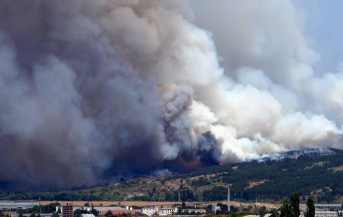Горски пожар пламна в подножието на Рилския манастир