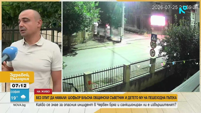 Мъж и 8-годишния му син бяха блъснати на пешеходна пътека в Червен бряг